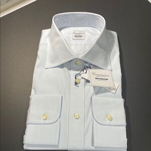 Blue Dress Shirt with Classic Spread Collar